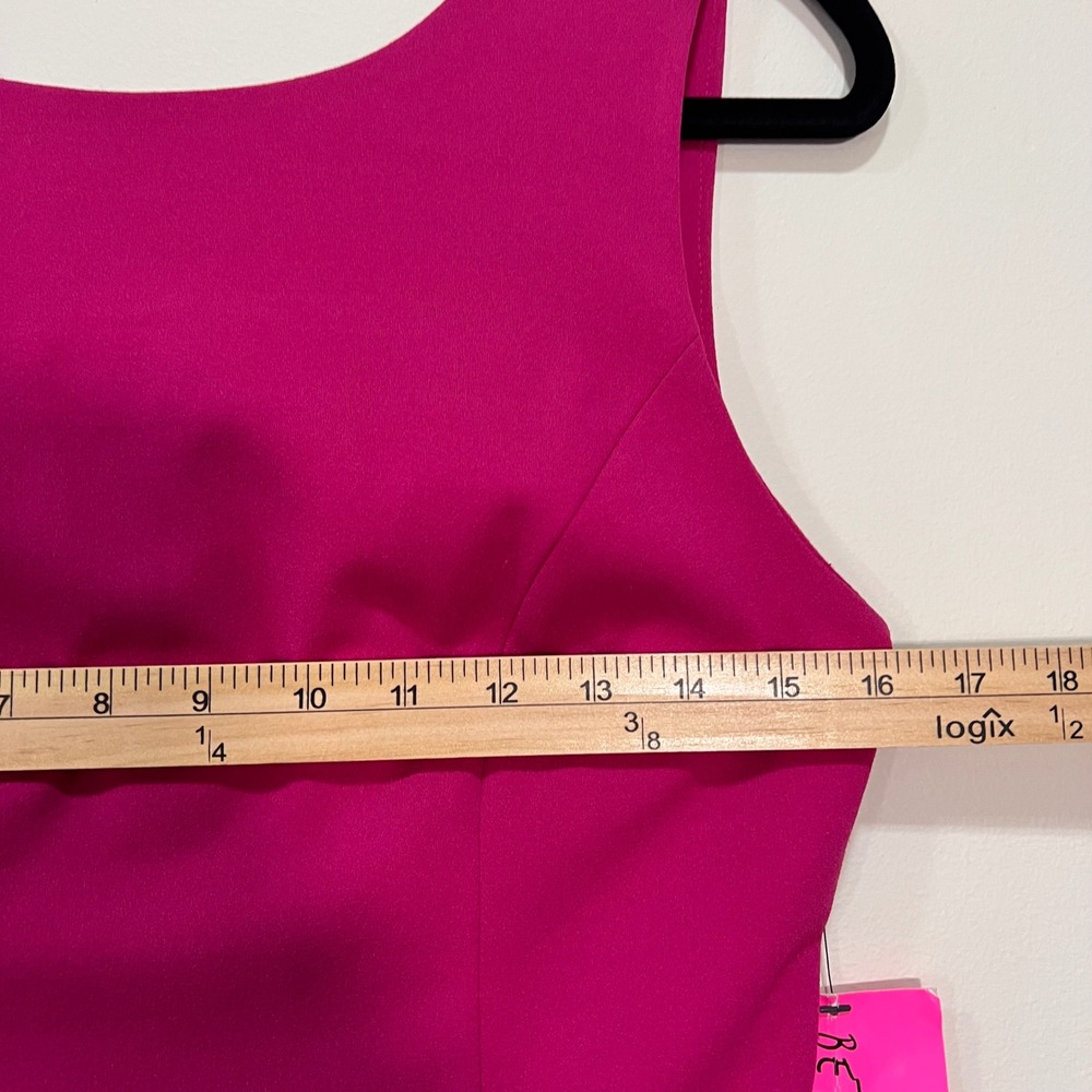 Betsey Johnson Fuchsia Pink Crossover Cutout Back Sheath Dress Womens Size 6 NWT - Picture 5 of 8